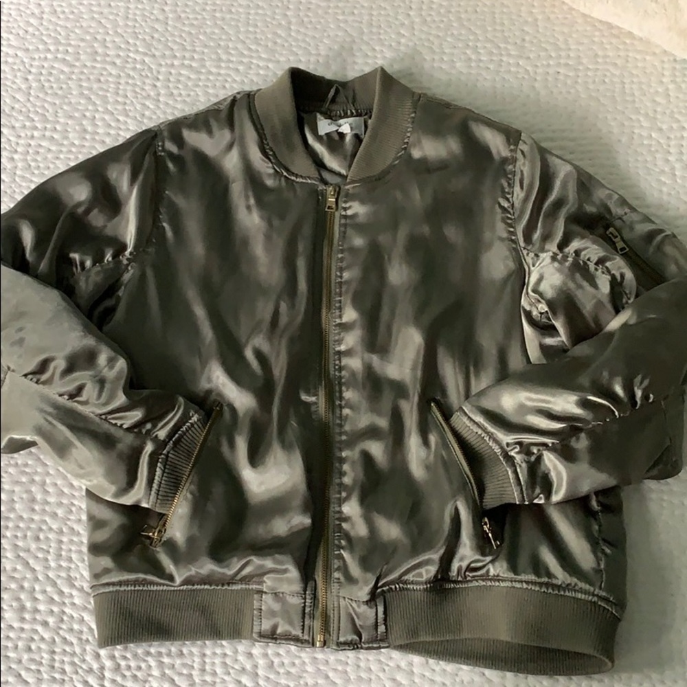 Army green bomber jacket